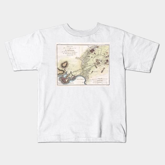 Vintage Map of Athens (1784) Kids T-Shirt by Bravuramedia